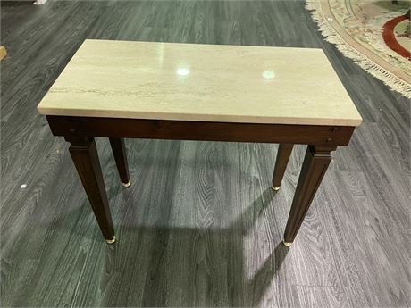 MIDCENTURY SIDE TABLE W/MARBLE TOP (2’X1’)