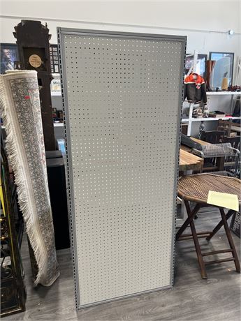 METAL FRAME PEG BOARD 72.5”x30.5” - NEW CONDITION