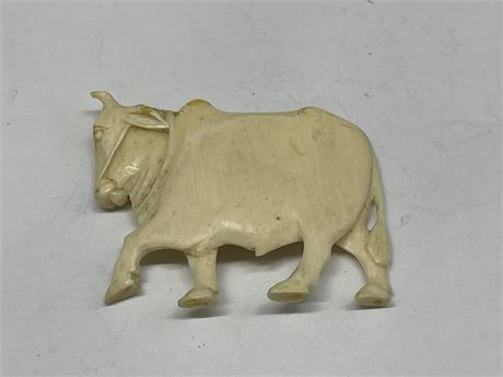 IVORY CARVING OF COW (2”)