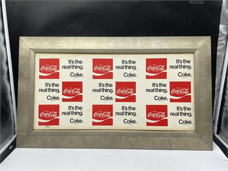 COKE IT’S THE REAL THING SIGN (28”x17”)