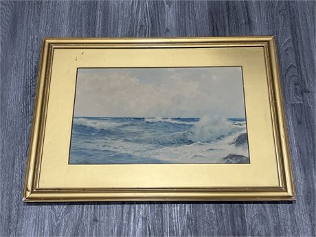 FRAMED WATER COLOUR OF THE SEASIDE 25X18” (SIGNED)