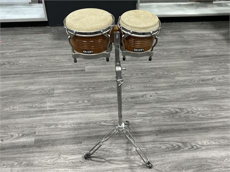 DIXON BANGO DRUMS ON STAND (41” tall)