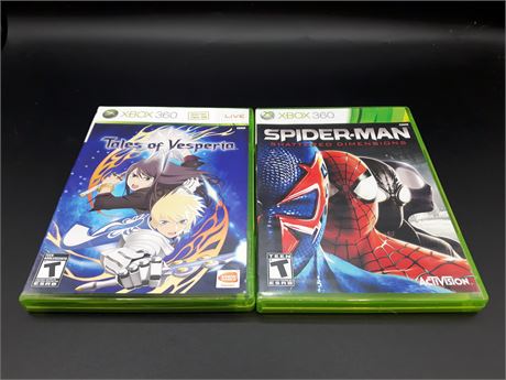 SPIDERMAN SHATTERED DIMENSIONS & TALES OF VESPERIA - XBOX 360