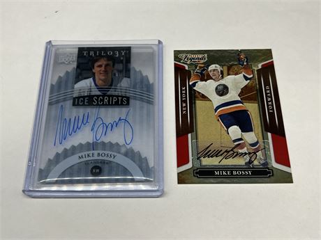 2 MIKE BOSSY AUTO CARDS