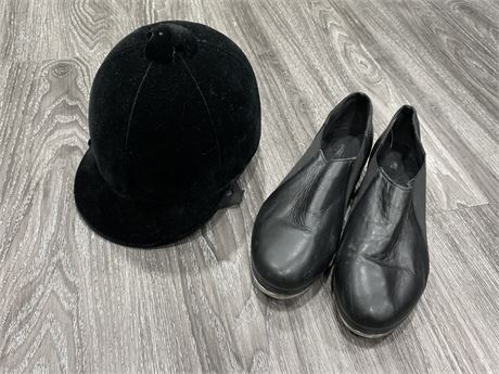LEATHER TAP SHOES & VELVET RIDING HAT (Small)
