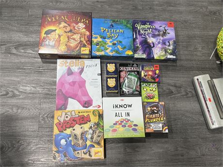 12 NEW BOARD GAMES & ECT