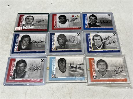 9 I.T.G. NHL AUTO CARDS