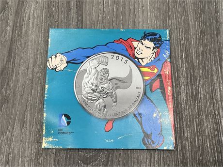 DC COMICS 2015 SUPERMAN $20 999 FINE SILVER COIN