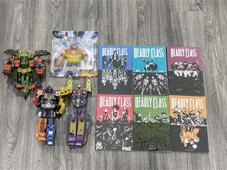 DEADLY CLASS SERIES GRAPHIC COMICS & TRANSFORMERS TOY LOT
