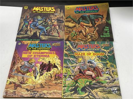 LOT OF 4 MASTERS OF THE UNIVERSE HE-MAN BOOKS