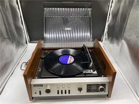 GARRARD 3500 TURNTABLE W/ SONY HP-485 SOLID STATE STEREO MUSIC SYSTEM