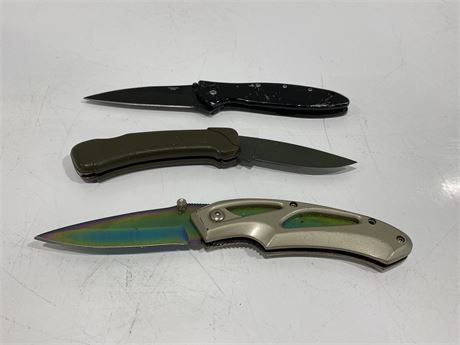 3 ASSORTED POCKET KNIVES