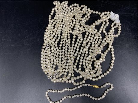 LOT OF PEARL NECKLACES