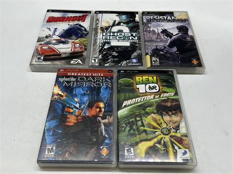 5 PSP GAMES - GOOD CONDITION