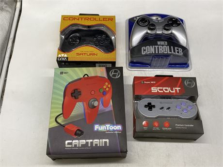 4 SEALED THIRD PARTY VIDEO GAME CONTROLLERS
