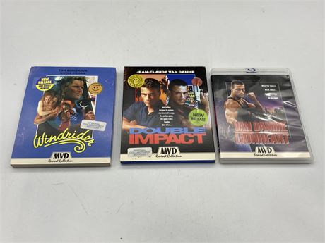 3 MVD REWIND COLLECTION BLU RAYS - 2 WITH RARE SLIP COVERS