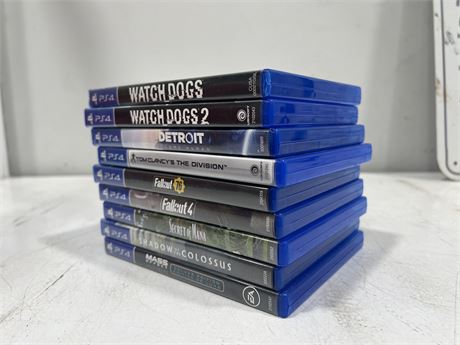 9 ASSORTED PS4 GAMES