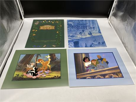 DISNEY BAMBI & HUNCHBACK OF NOTRE DAME 1997 EXCLUSIVE LITHOGRAPHS