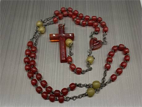 VINTAGE RED ROSARY