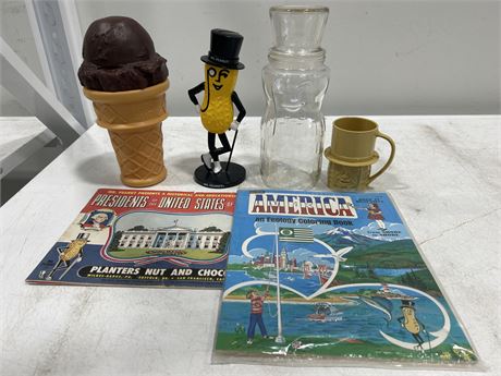 LOT OF VINTAGE MR.PEANUT COLLECTIBLES