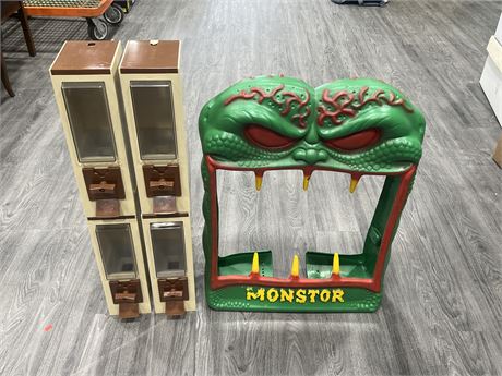VINTAGE “MONSTOR” CANDY DISPENSER - DOES NOT COME WITH STAND