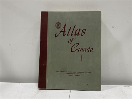 GIANT 1957 ATLAS OF CANADA BY DEPARTMENT OF MINES ONTARIO (21”x17”)