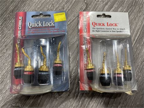 2 NEW QUICK LOCK TOOLLESS SPEAKER CABLE CONNECTOR SYSTEMS