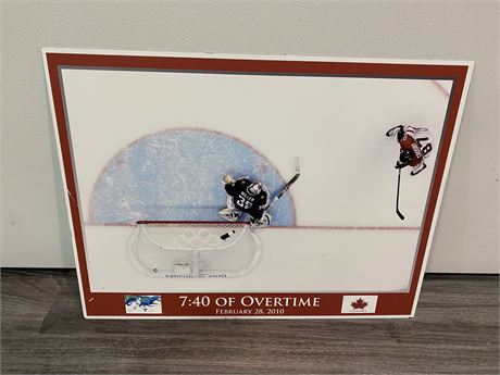 CROSBY 2010 OLYMPICS GOLDEN GOAL PICTURE  (23”x18”)