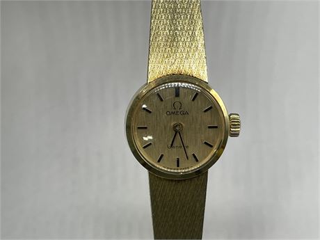 *$5800 APPRAISAL* SOLID GOLD WOMENS OMEGA 14K VINTAGE WATCH