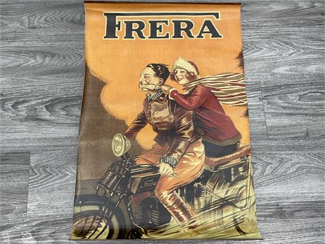 VINTAGE CANVAS BACKED AD POSTER — FRERA (19”X28”)