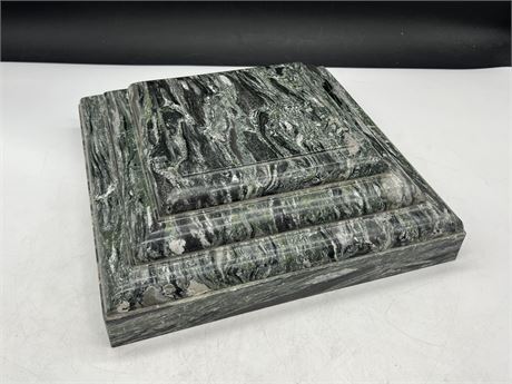 HEAVY GREEN MARBLE STAND / PLYNTH (12”x12”)