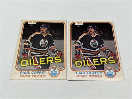 2 ROOKIE PAUL COFFEY CARDS - OPC