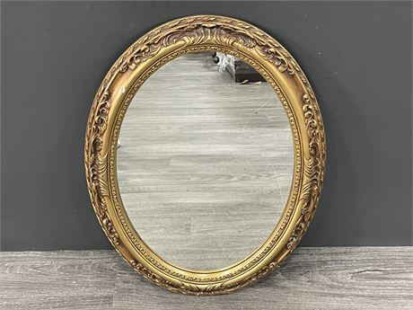 OVAL GOLD FRAME MIRROR (18”X24”)