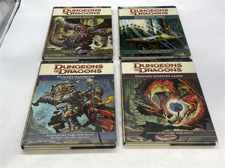 4 DUNGEONS & DRAGONS 4TH EDITION BOOKS / MANUALS