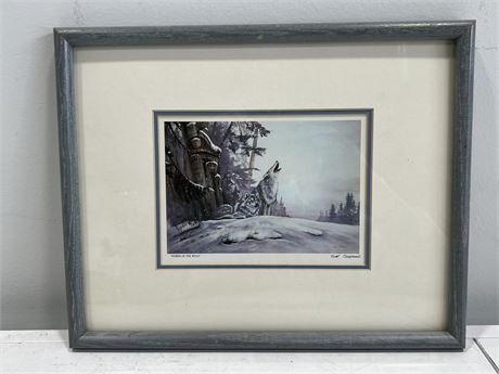 SUE COLEMAN “POWER OF THE WOLF” FRAMED PRINT (15”x12”)