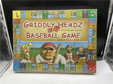 SEALED GRIDDLY HEADZ BASEBALL GAME (FRONT AND BACK SARAN WRAP SLIGHTLY RIPPED)
