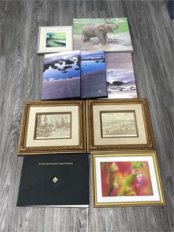 8 PRINTS / 1 PRINT COLLECTION BOOK - LARGEST PRINT IS 16”x20”