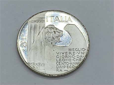 STERLING ITALIAN COIN - MUSSOLINI