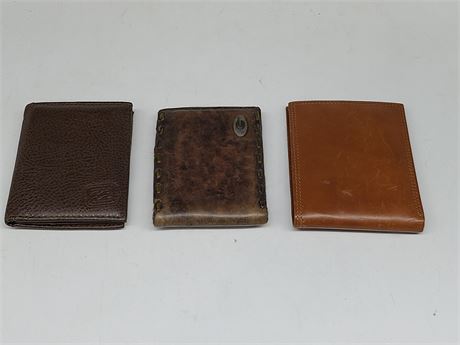 3 LEATHER WALLETS