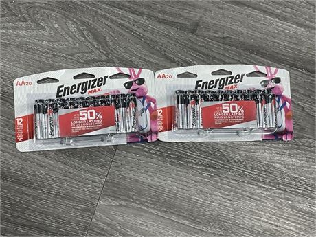 2 NEW PACKS OF ENERGIZER AA20 BATTERIES