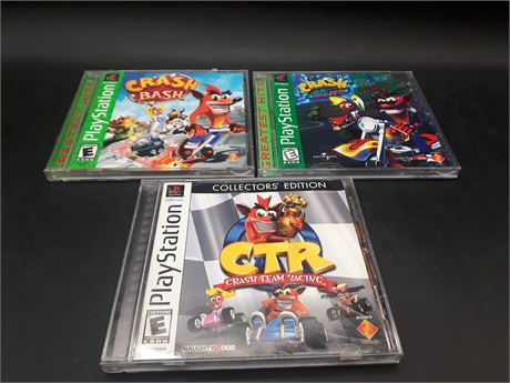 COLLECTION OF CRASH BANDICOOT GAMES - PLAYSTATION ONE