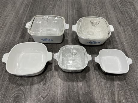 5 CORNING WARE DISHES
