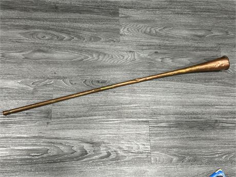 ANTIQUE ORIGINAL COPPER VICTORIAN HUNTING HORN MADE IN LONDON (39”)