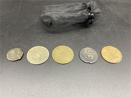 5 VINTAGE MOROCCO COINS (1800s - early 1900s)