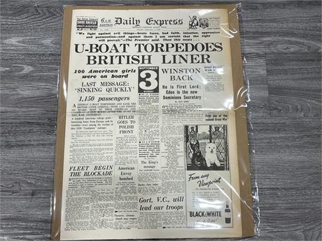 SEPTEMBER 1939 U-BOAT NEWSPAPER