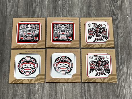 6 NEW INDIGENOUS WALL HANGINGS (6”x6”)