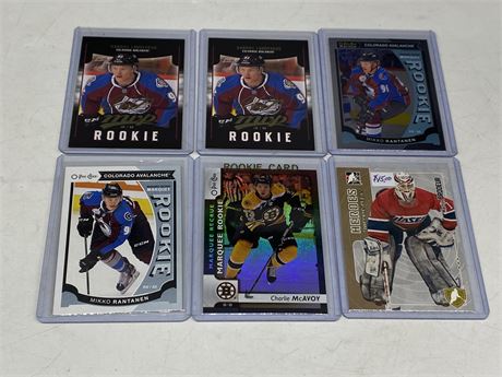 5 NHL ROOKIE CARDS & BRODEUR HEROES & PROSPECTS CARD