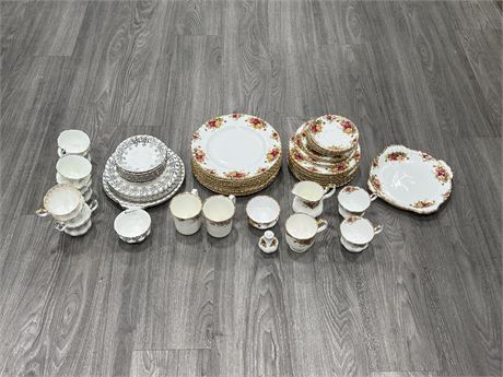 65PCS OF ROYAL ALBERT - MOSTLY OLD COUNTRY ROSE