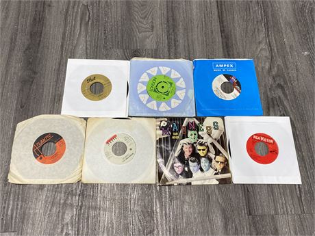 (7) 45RPM 7” RECORDS - CONDITION VARIES