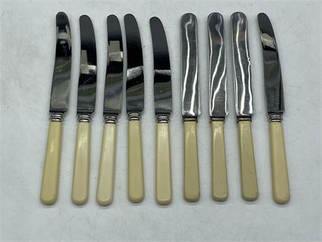 VINTAGE 1920’S FIRTH STAINLESS STEEL TEA KNIVES W/IVORY HANDLES